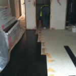 laying the bamboo floor